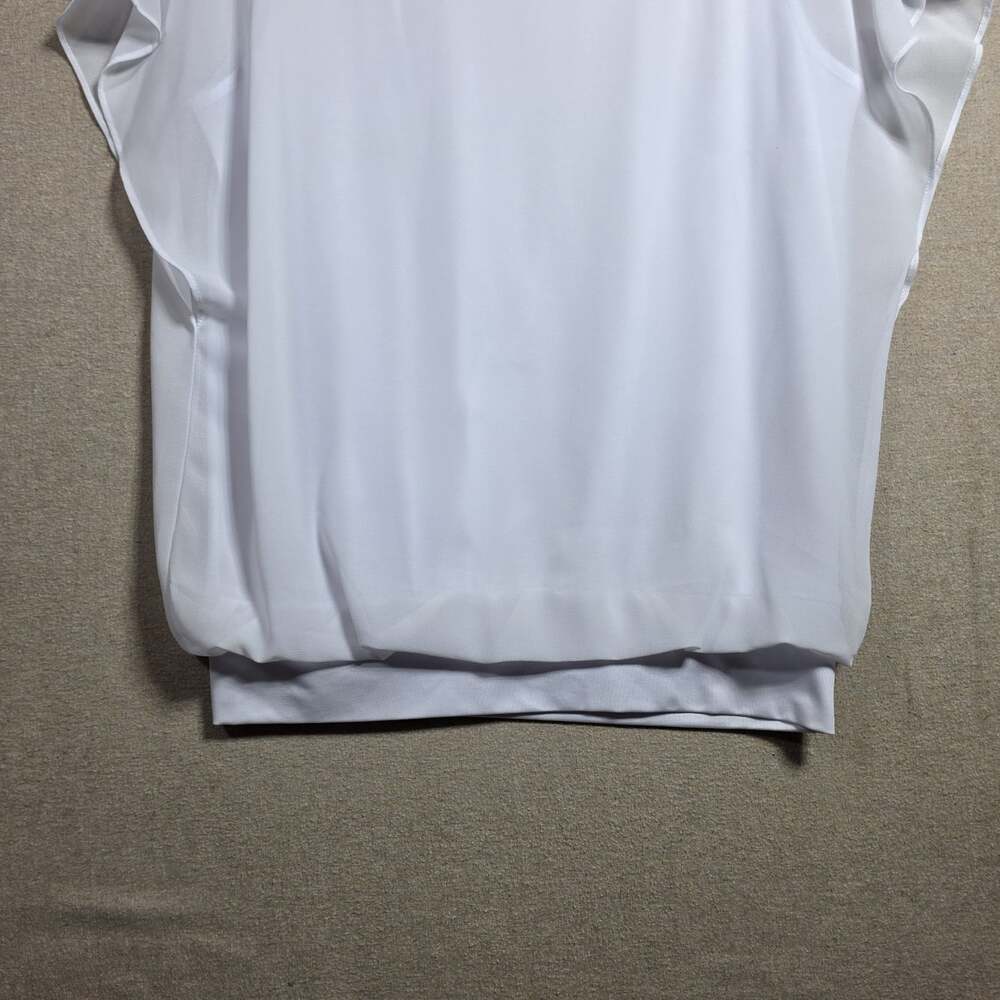 Neineiwu Womens XS Short Sleeve Sheer Shell PolySpandex Layered Look Blouse Top - Picture 7 of 9